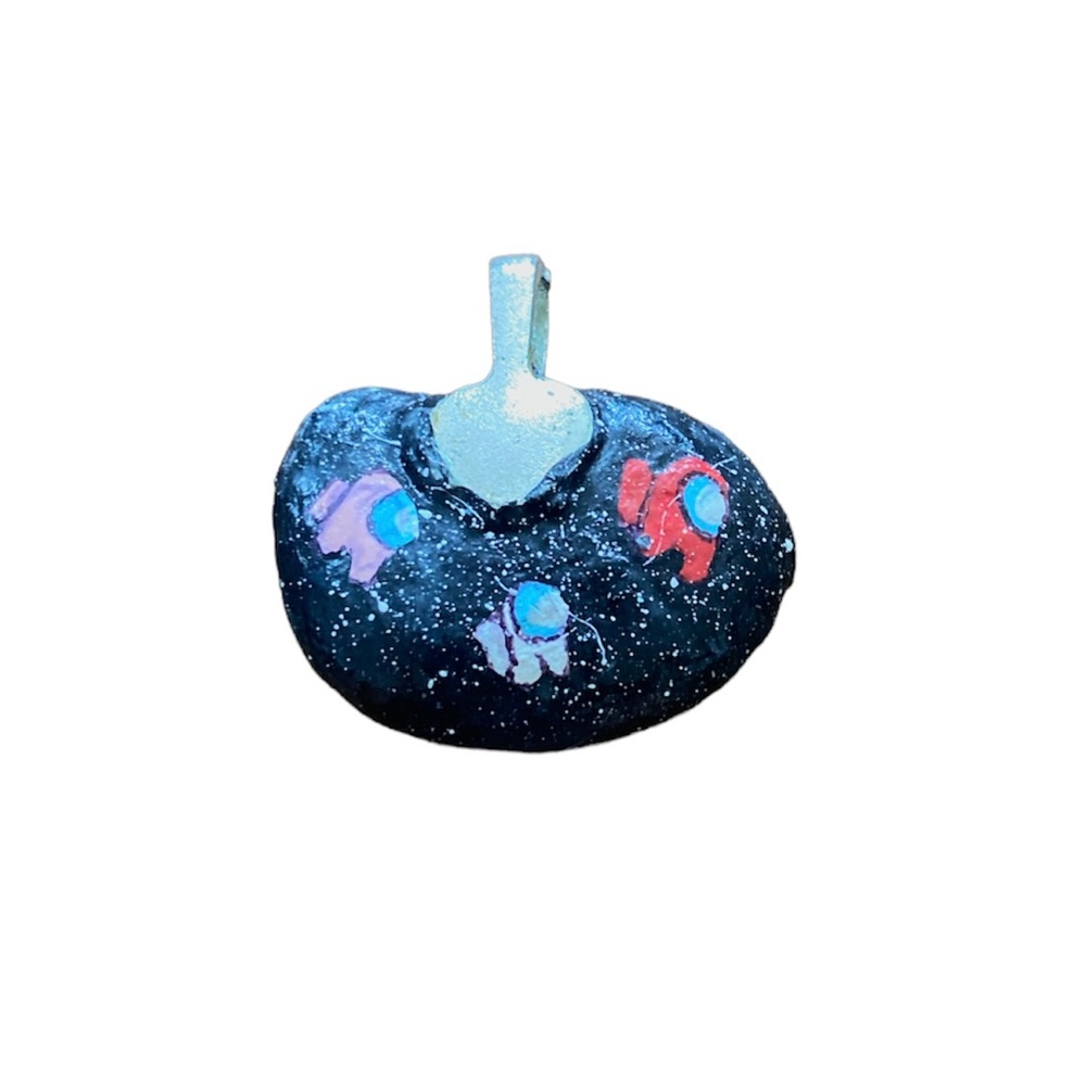 Hand Painted Among Us Characters Stone Pendant